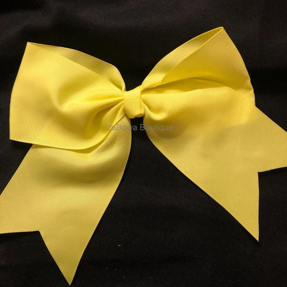 Lemon Yellow Solid Cheer Bow  5B2199   Handmade Boutique